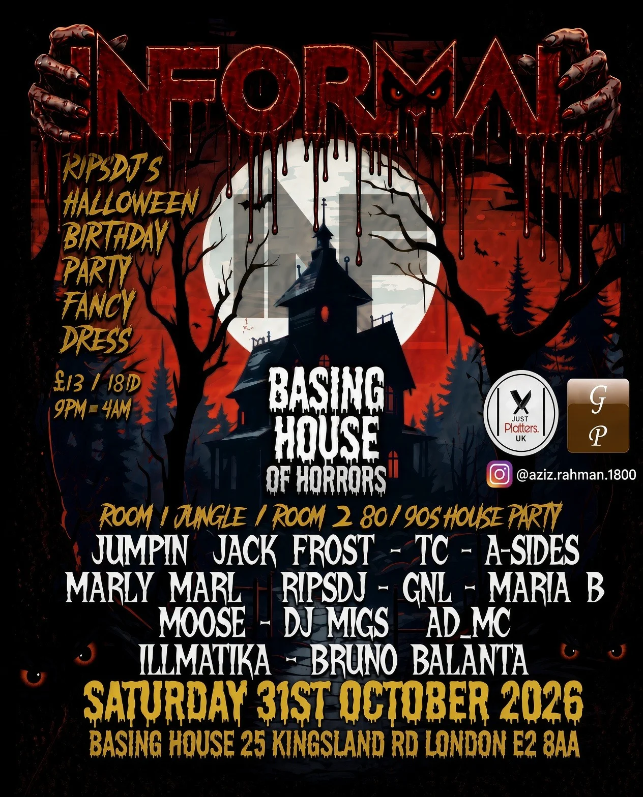 Informal Halloween event flyer